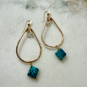 Turquoise Teardrop Dangle Earrings