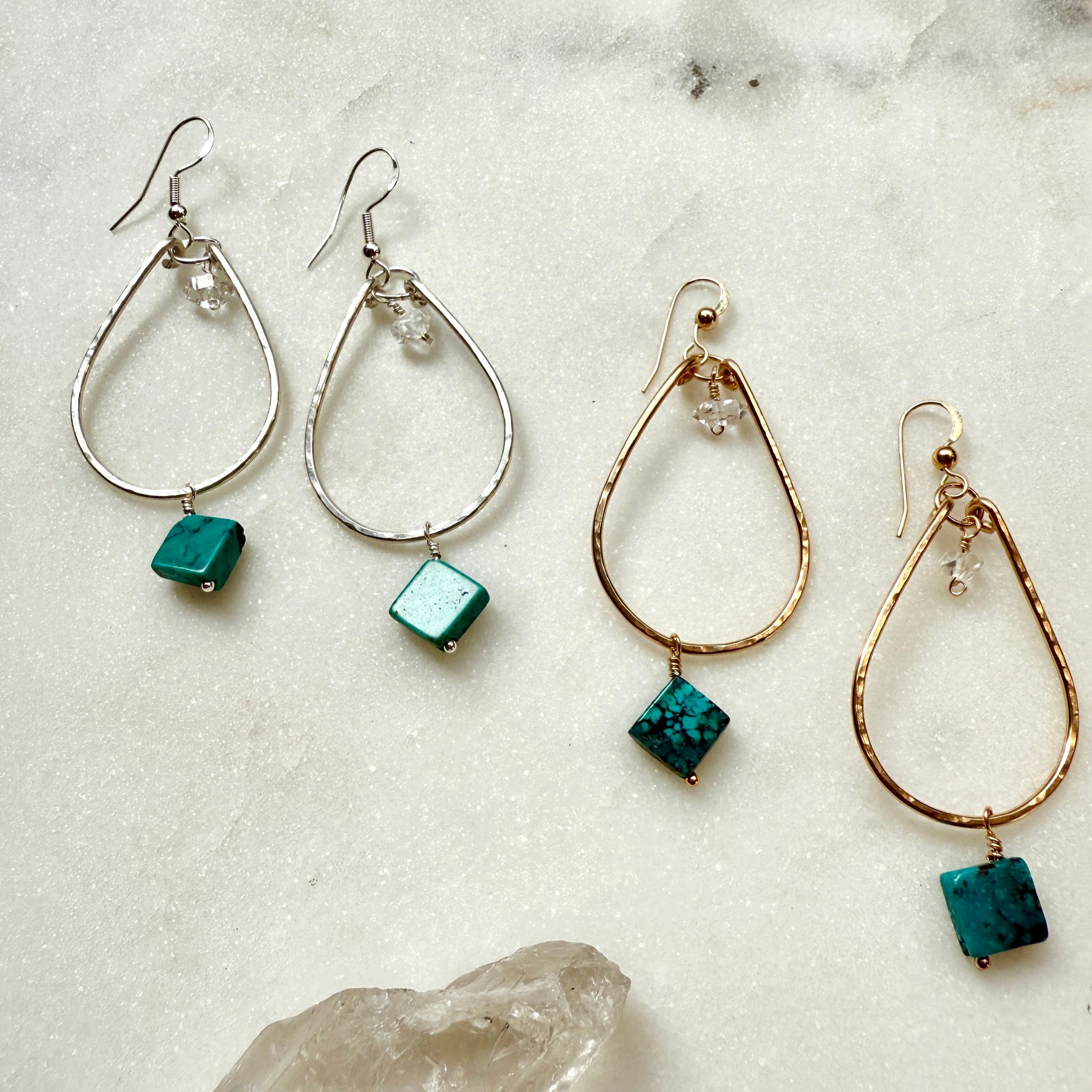 Turquoise Teardrop Dangle Earrings