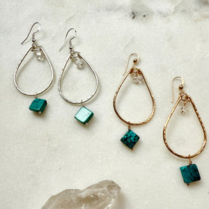Turquoise Teardrop Dangle Earrings