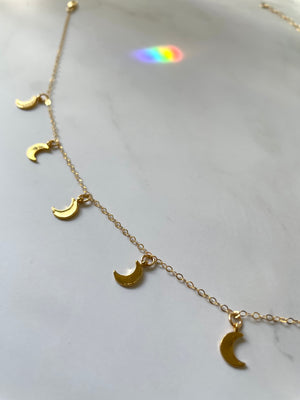 Moon Charm Choker Necklace