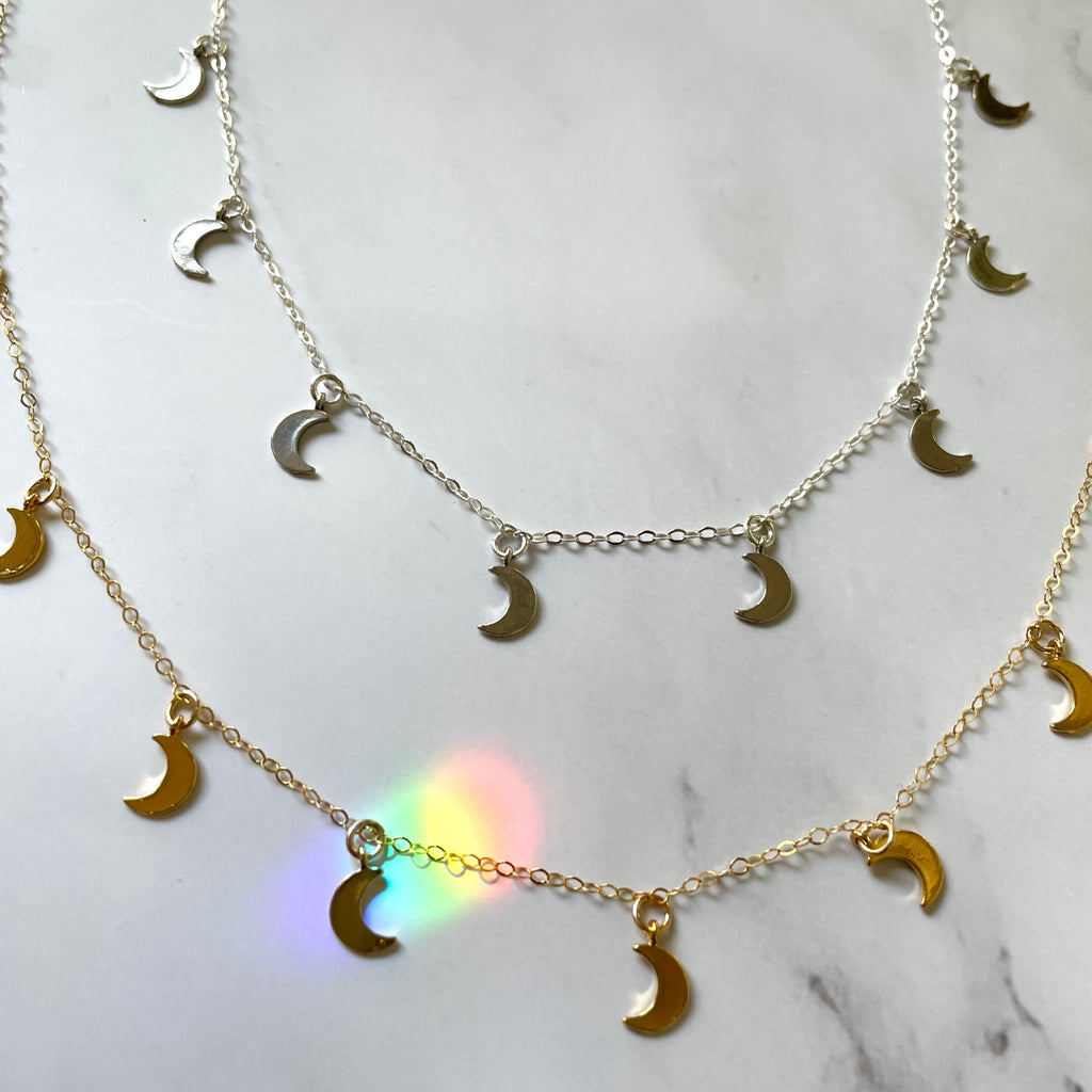 Moon Charm Choker Necklace