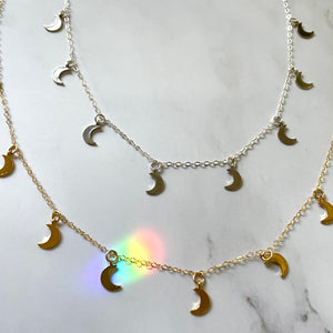 Moon Charm Choker Necklace