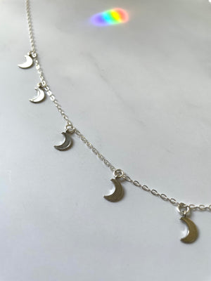 Moon Charm Choker Necklace